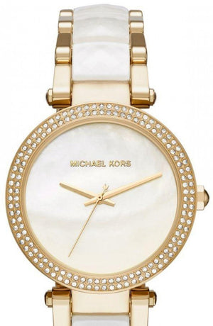 Michael Kors Parker Mother of Pearl Dial Two Tone Steel Strap Watch for Women - MK6400