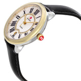Michele Serein Mother of Pearl Dial Black Leather Strap Watch for Women - MWW21B000019