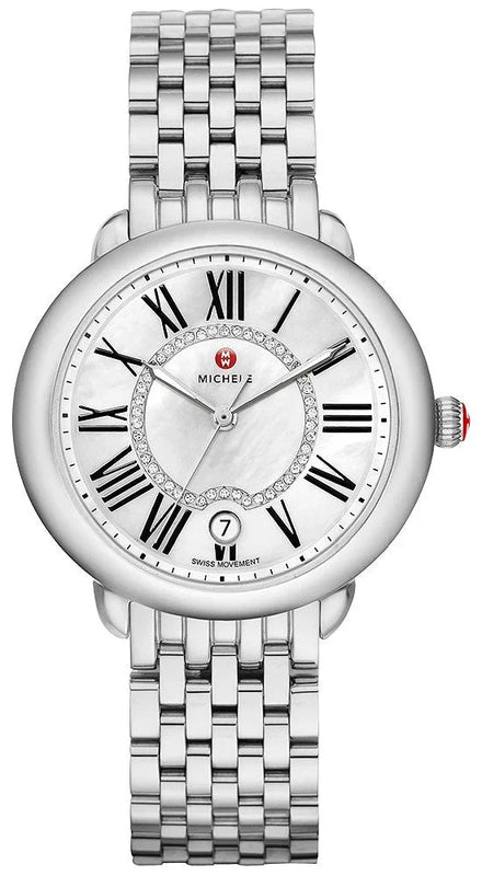 Michele Serein Mother of Pearl Dial Silver Steel Strap Watch for Women - MWW21B000009