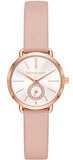 Michael Kors MK2735 Petite Portia Quartz Women's Watch – Silver Dial & Pink Rubber Strap