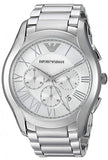 Emporio Armani AR11081 Valente Chronograph Men's Watch – Silver Dial & Silver Steel Bracelet