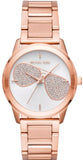 Michael Kors MK3673 Hartman Analog Women's Watch – White Dial & Rose Gold Steel Bracelet