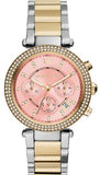 Michael Kors MK6140 Parker Women's Watch – Pink Dial & Two-Tone Steel Bracelet