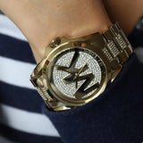 Michael Kors Bradshaw Gold Dial Gold Steel Strap Watch for Women - MK6487
