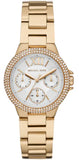 Michael Kors MK6844 Mini Camille Chronograph Quartz Women's Watch – White Dial & Rose Gold Steel Strap