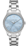 Michael Kors MK6847 Layton Chronograph Women's Watch – Blue Mother of Pearl Dial & Silver Steel Bracelet