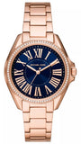 Michael Kors MK6930 Kacie Three-Hand Quartz Women's Watch – Black Dial & Rose Gold Steel Strap