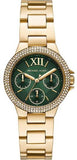 Michael Kors MK6981 Camille Multifunction Women's Watch – Green Dial & Gold Steel Strap