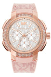 Michael Kors MK7222 Sidney Multifunction Women's Watch – White Dial & Pink Silicone Strap