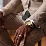Michael Kors Lexington Gold Dial Gold Steel Strap Watch for Men - MK8281