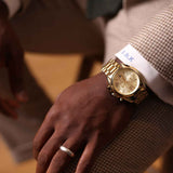 Michael Kors Lexington Gold Dial Gold Steel Strap Watch for Men - MK8281
