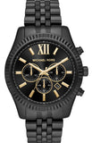 Michael Kors MK8603 Lexington Chronograph Quartz Men's Watch – Black Dial & Black Steel Strap