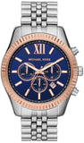 Michael Kors MK8689 Lexington Chronograph Men's Watch – Blue Dial & Silver Steel Bracelet