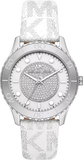 Michael Kors MK6998 Runway Three-Hand Women's Watch – White Dial & White Leather Strap