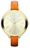 Michael Kors MK2275 Runway Quartz Women's Watch – Gold Dial & Orange Leather Strap