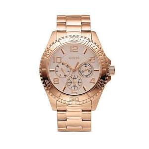 Guess BFF Multifunction Rose Gold Dial Rose Gold Steel Strap Watch for Women - W0231L4