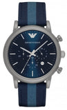 Emporio Armani AR1949 Luigi Chronograph Quartz Men's Watch – Blue Dial & Blue Nylon Strap