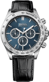 Hugo Boss 1513176 Ikon Quartz Men's Watch – Blue Dial & Black Leather Strap