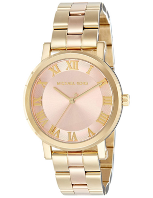 Michael Kors Norie Gold Dial Two Tone Steel Strap Watch for Women - MK3586