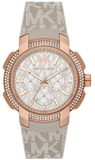 Michael Kors MK6949 Sidney Chronograph Women's Watch – White Dial & Beige Leather Strap