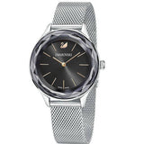 Swarovski Octea Nova Black Dial Silver Mesh Bracelet Watch for Women - 5430420