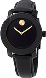 Movado 3600527 Bold Quartz Women's Watch – Black Dial & Black Leather Strap
