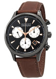 Movado Heritage Calendoplan Chronograph Black Dial Brown Leather Strap Watch for Men - 3650022