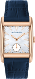 Movado 3650052 Heritage Women's Watch – Mother of Pearl White Dial & Blue Leather Strap