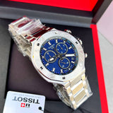 Tissot T141.417.11.041.00 T-Race Chronograph Men's Watch – Blue Dial & Silver Steel Strap
