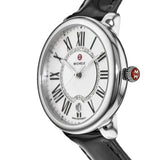 Michele Serein Mother of Pearl Dial Black Leather Strap Watch for Women - MWW21B000011