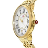 Michele Serein Mother of Pearl Dial Gold Steel Strap Watch for Women - MWW21B000017
