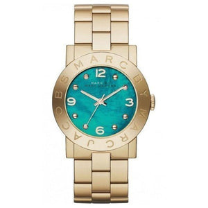 Marc Jacobs Amy Green Dial Gold Steel Strap Watch for Women - MBM8624