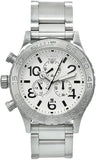 Nixon 51-30 Chrono White Dial Silver Steel Strap Watch for Men - A083-100