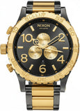 Nixon 51-30 Chrono Black Dial Two Tone Steel Strap Watch for Men - A083-595