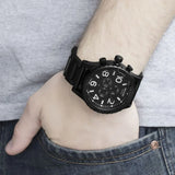Nixon 51-30 Chrono Black Dial Black Steel Strap Watch for Men - A083-001