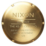 Nixon 42-20 Chrono Gold Dial Gold Steel Strap Watch for Men - A037-502