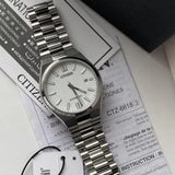 Citizen Tsuyosa NJ0150-81A Men's Automatic Watch – White Dial with Silver Steel Strap