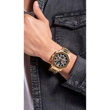 Guess GW0539G2 Edge Chronograph Men’s Watch – Black Dial & Gold Steel Strap