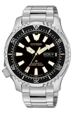 Citizen Promaster Fugu NY0090-86E Asian Limited Edition Men's Diver Watch – 200M, Black Dial with Silver Steel Strap
