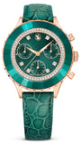 Swarovski 5672931 Octea Chrono Women's Watch – Green Dial & Green Leather Strap