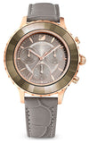 Swarovski 5452495 Octea Lux Chrono Women's Watch – Grey Dial & Grey Leather Strap
