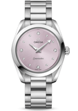 Omega 220.10.28.60.60.001 Seamaster Aqua Terra Quartz Women’s Watch – Purple Dial & Silver Stainless Steel Bracelet