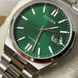 Citizen Tsuyosa NJ0150-81X Men's Automatic Watch – Green Dial with Silver Steel Strap