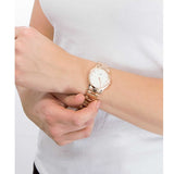 Daniel Wellington DW00100211 Iconic Link Women’s Watch – White Dial with Rose Gold Stainless Steel Strap