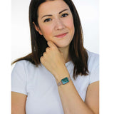 Daniel Wellington DW00100437 Quadro Melrose Women's Watch – Green Dial & Rose Gold Mesh Strap