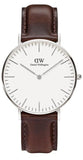 Daniel Wellington DW00100056 Classic Bristol Women’s Watch – White Dial with Brown Leather Strap