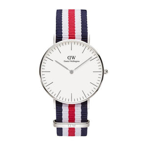 Daniel Wellington Classic Canterbury White Dial Two Tone NATO Strap Watch For Women - DW00100051