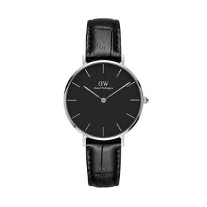 Daniel Wellington Classic Petite Reading Black Dial Black Leather Strap Watch For Women - DW00100179