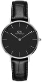 Daniel Wellington DW00100179 Classic Petite Reading Women’s Watch – Black Dial with Black Leather