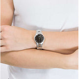 Daniel Wellington DW00100206 Iconic Link Women’s Watch – Black Dial with Silver Stainless Steel Strap